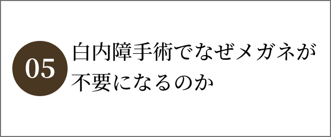 白内障手術でなぜメガネが不要になるのか